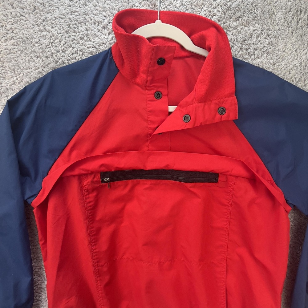 Vintage Altra Colorblock Pullover Jacket Men XS Red Navy Snap Button Made in USA - Picture 2 of 11